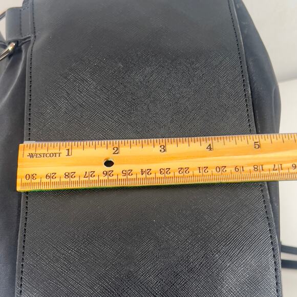 Karl Lagerfeld Paris Black Diamond Quilted Pattern Studded Drawstring Backpack - Picture 12 of 16